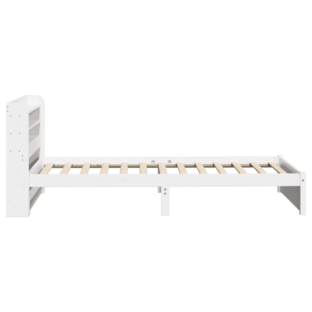 Cadre de lit avec tête de lit sans matelas blanc 75x190 cm - XIOS