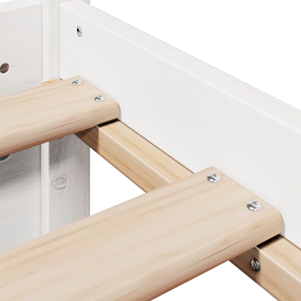 Cadre de lit avec tête de lit sans matelas blanc 75x190 cm - XIOS