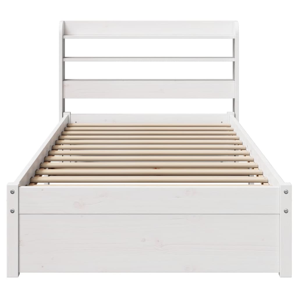 Cadre de lit avec tête de lit sans matelas blanc 100x200 cm - XIOS
