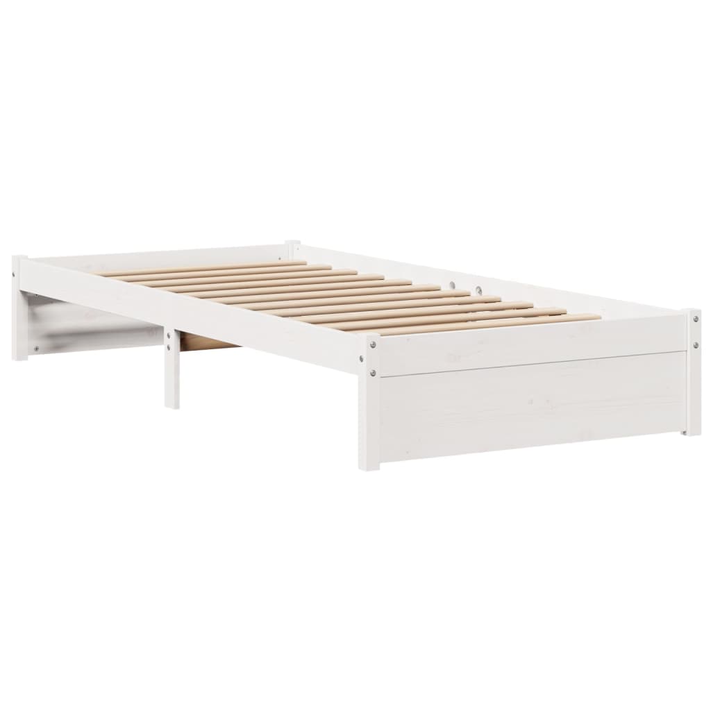 Cadre de lit avec tête de lit sans matelas blanc 100x200 cm - XIOS