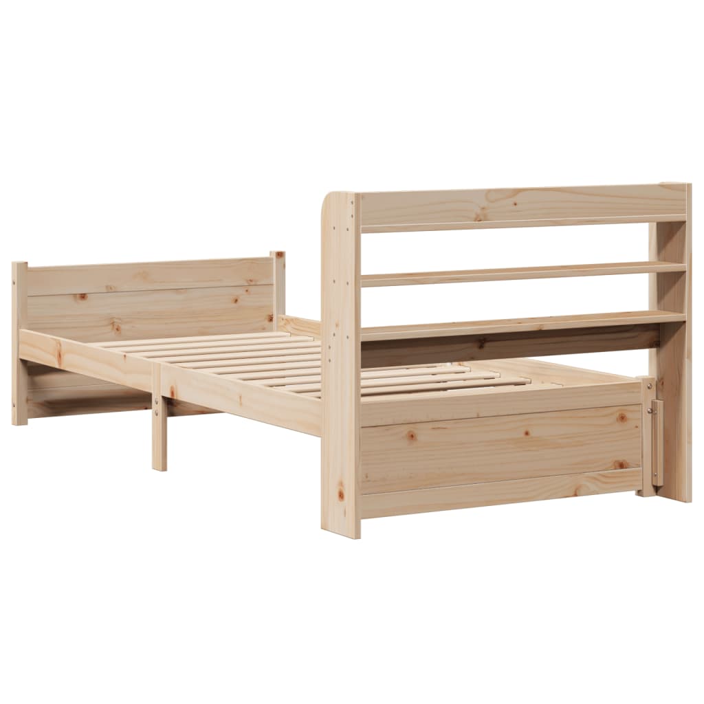 Cadre de lit avec tête de lit sans matelas 75x190 cm - XIOS