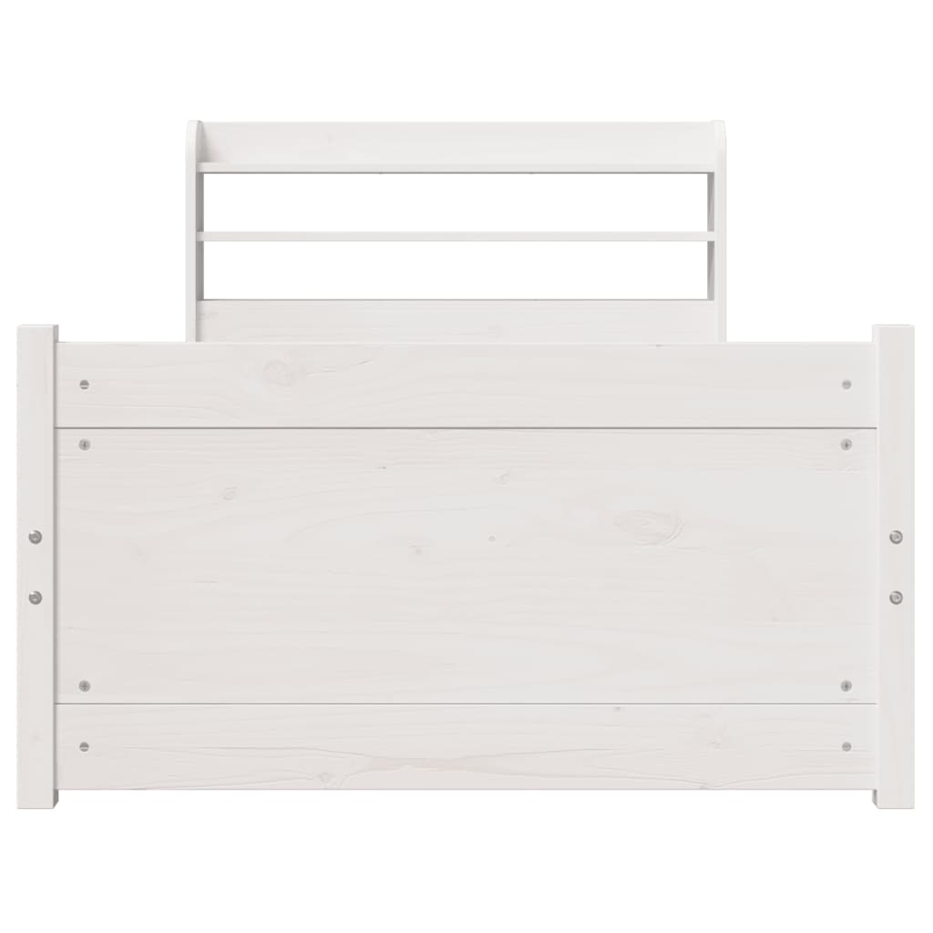 Cadre de lit avec tête de lit sans matelas blanc 75x190 cm - XIOS
