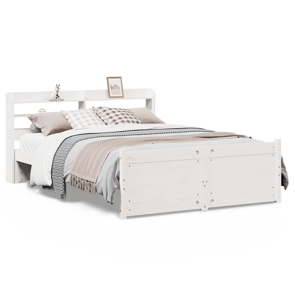 Cadre de lit avec tête de lit sans matelas blanc 160x200 cm - XIOS