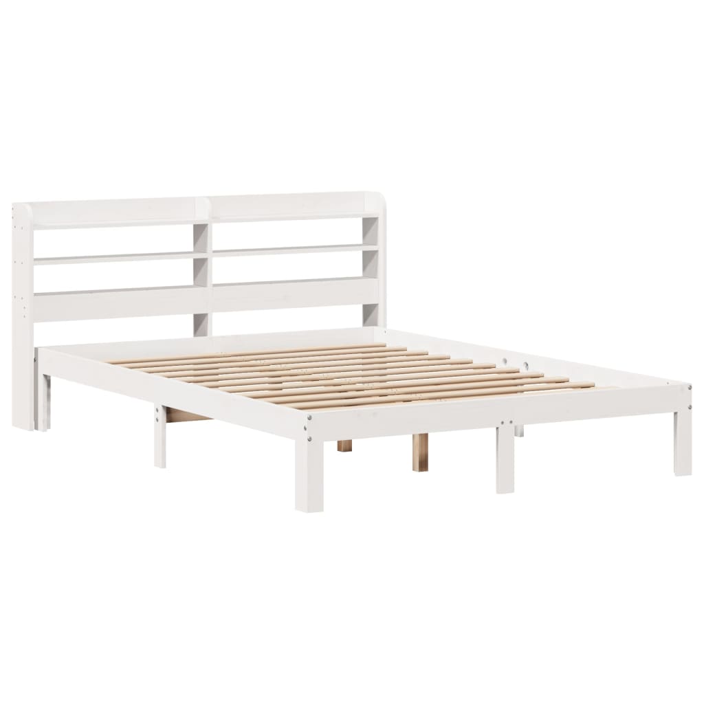 Cadre de lit et tête de lit sans matelas blanc 135x190 cm - XIOS