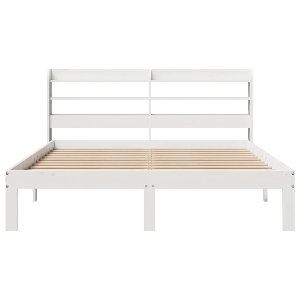 Cadre de lit et tête de lit sans matelas blanc 135x190 cm - XIOS