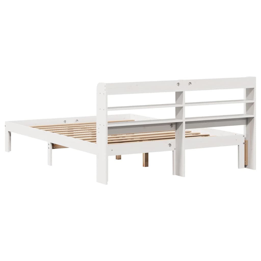 Cadre de lit et tête de lit sans matelas blanc 135x190 cm - XIOS