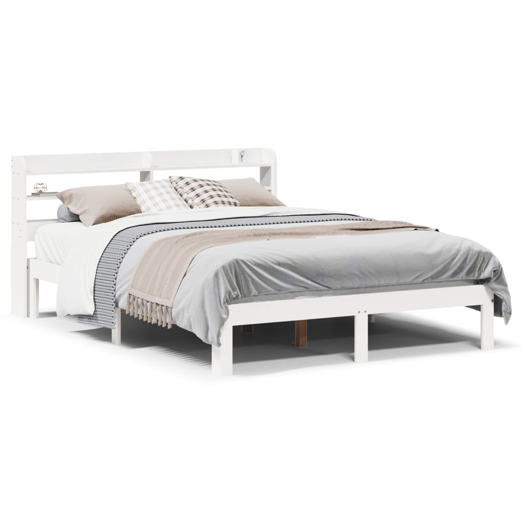 Cadre de lit avec tête de lit sans matelas blanc 140x190 cm - XIOS