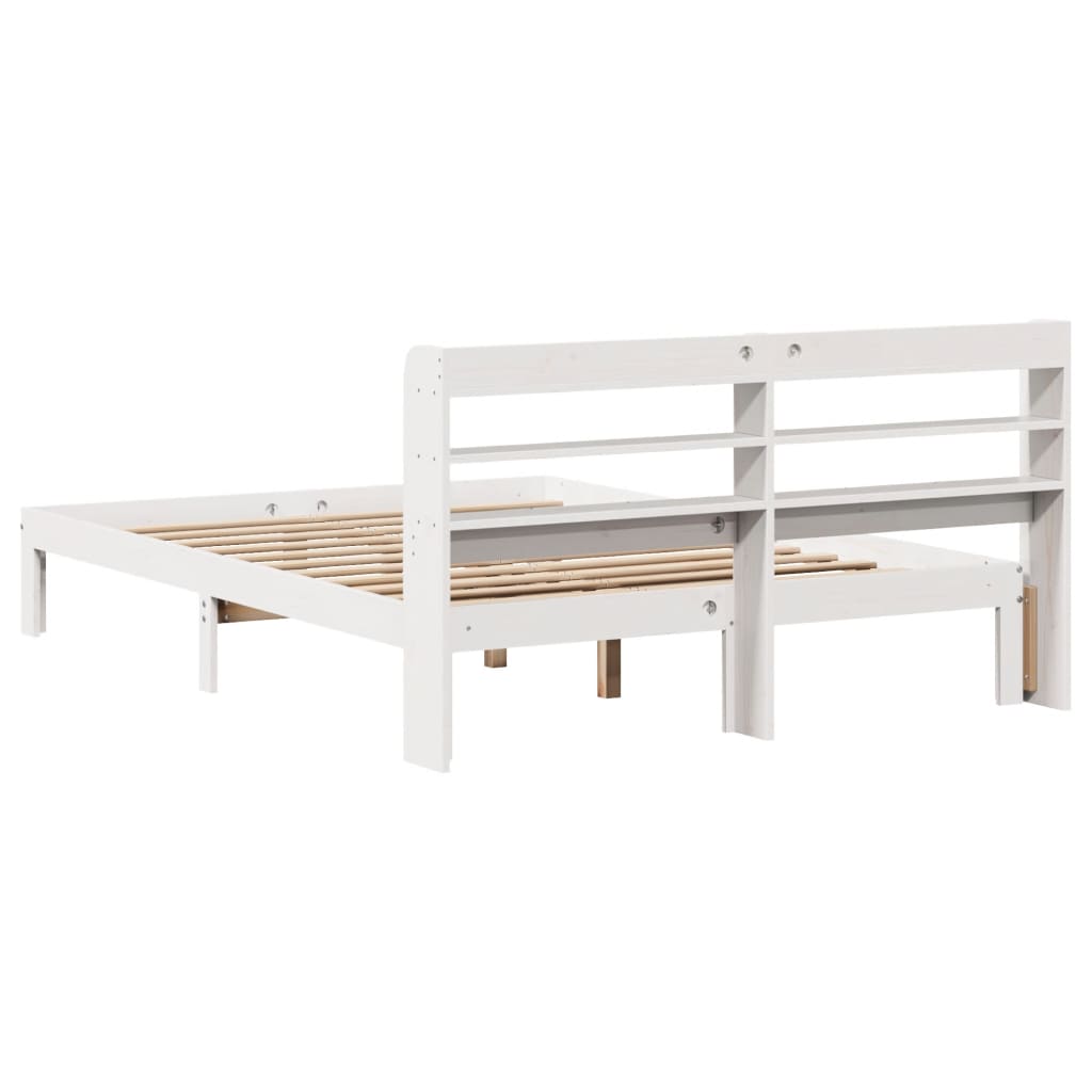Cadre de lit avec tête de lit sans matelas blanc 140x190 cm - XIOS