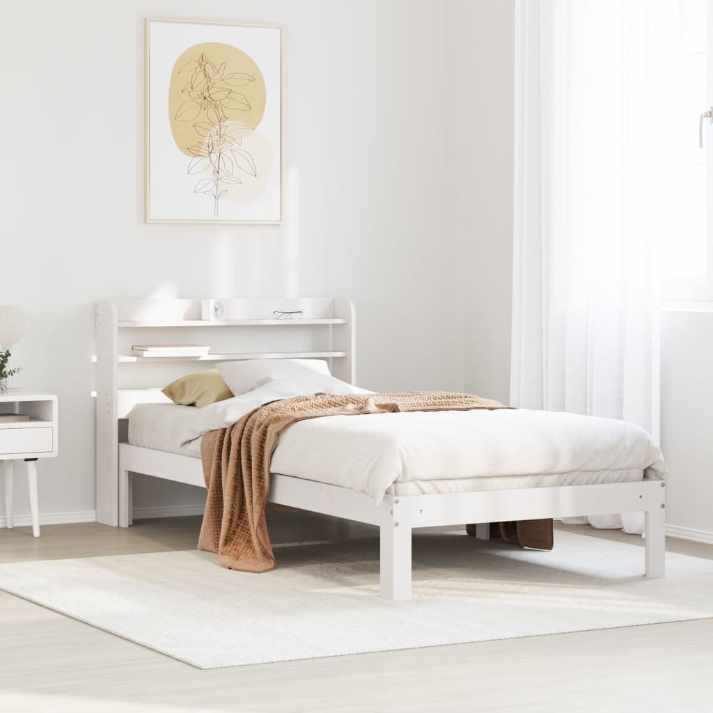 Cadre de lit avec tête de lit sans matelas blanc 90x200 cm - XIOS