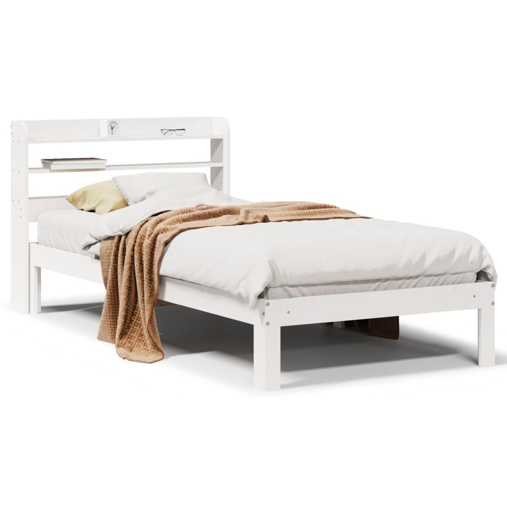 Cadre de lit avec tête de lit sans matelas blanc 100x200 cm - XIOS
