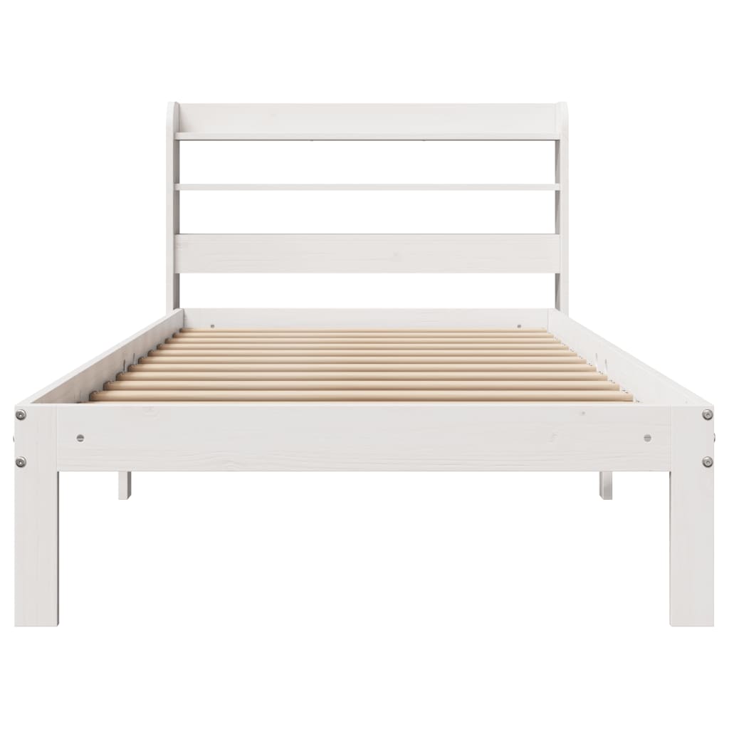 Cadre de lit avec tête de lit sans matelas blanc 100x200 cm - XIOS