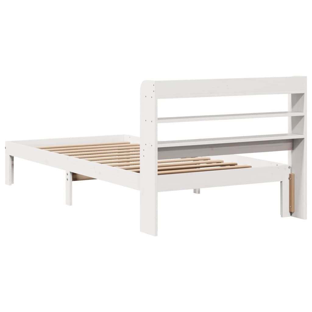Cadre de lit avec tête de lit sans matelas blanc 100x200 cm - XIOS