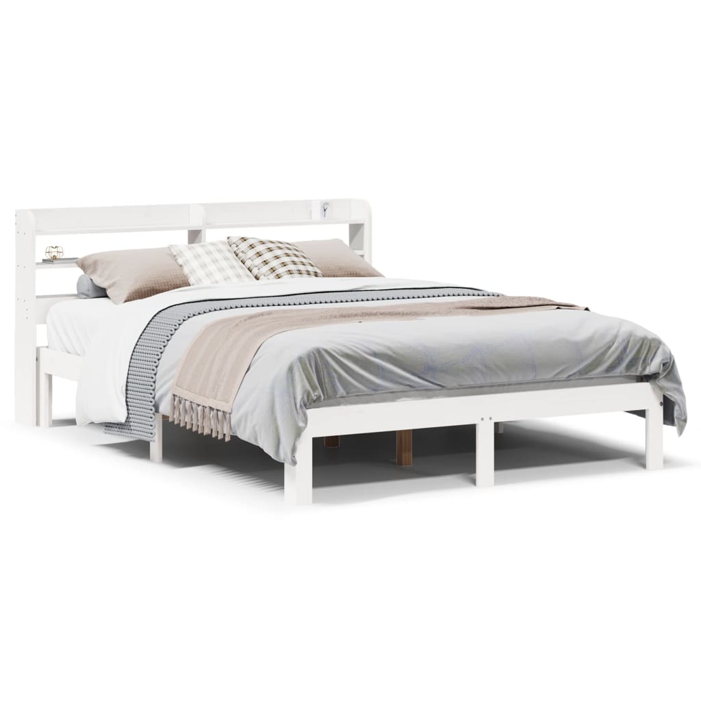 Cadre de lit avec tête de lit sans matelas blanc 160x200 cm - XIOS