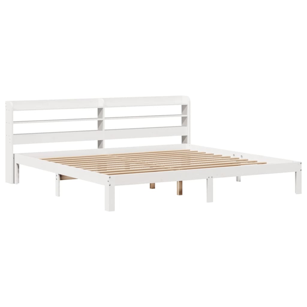 Cadre de lit avec tête de lit sans matelas blanc 180x200 cm - XIOS