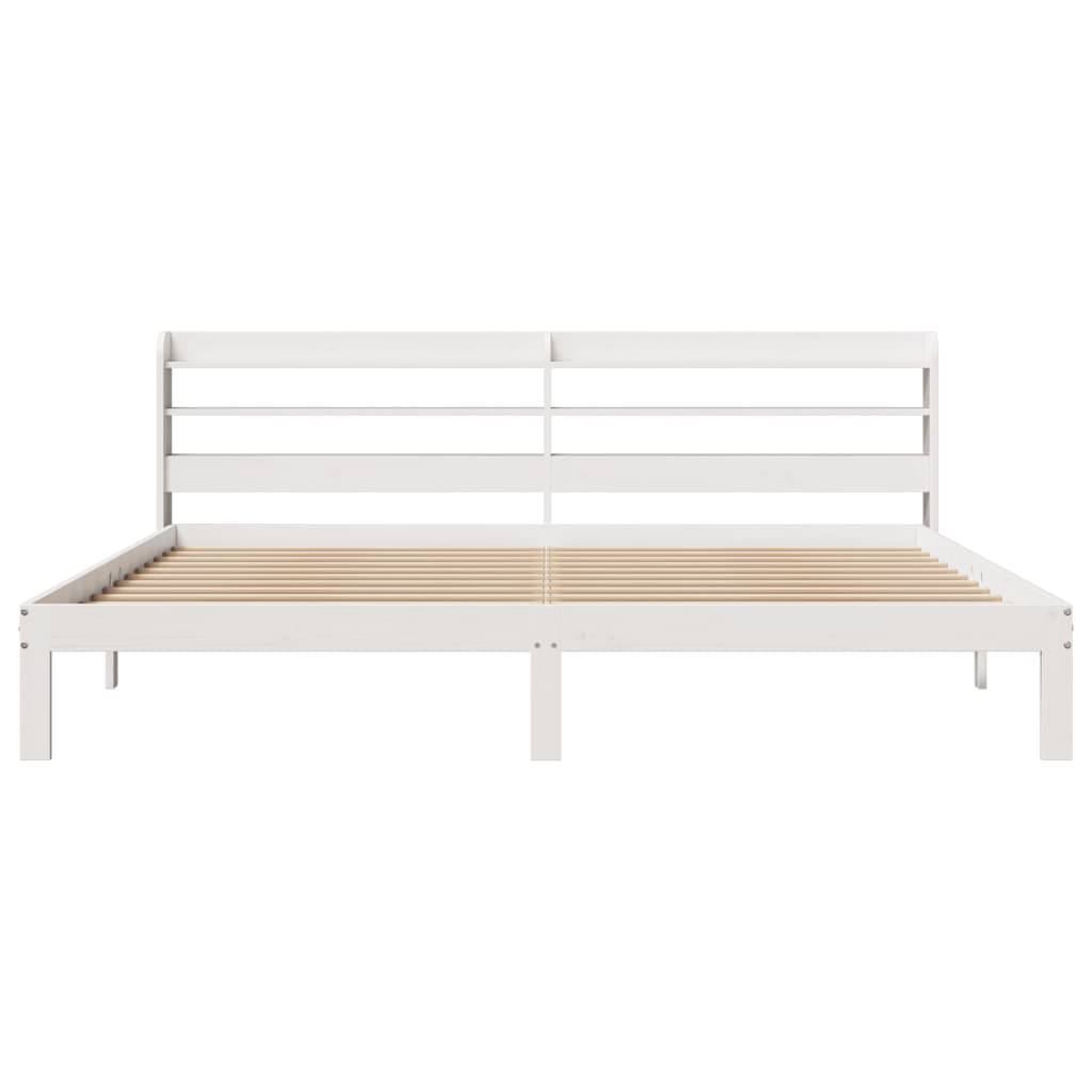 Cadre de lit avec tête de lit sans matelas blanc 180x200 cm - XIOS