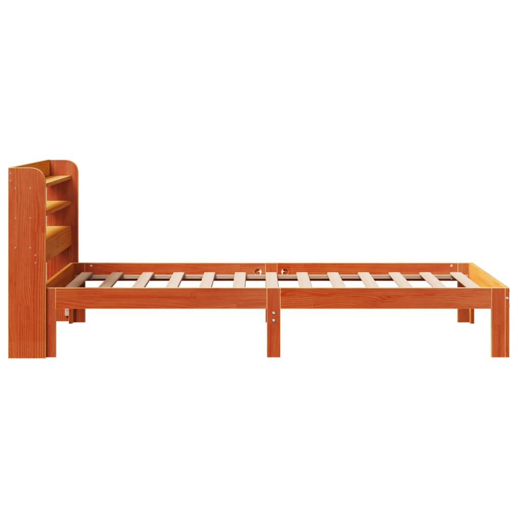 Cadre de lit sans matelas cire marron 100x200cm bois pin massif - XIOS