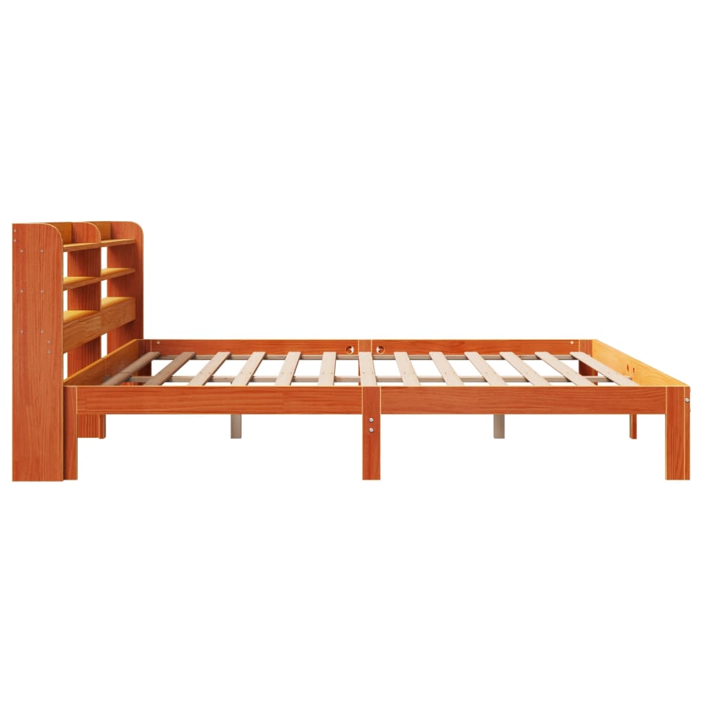 Cadre de lit sans matelas cire marron 180x200cm bois pin massif - XIOS