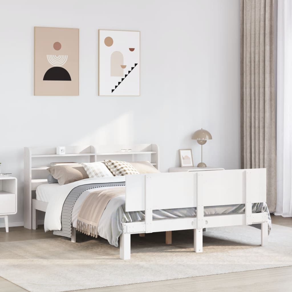 Cadre de lit avec tête de lit sans matelas blanc 120x190 cm - XIOS