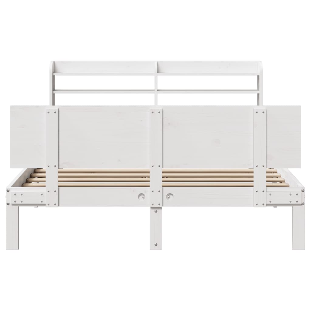 Cadre de lit et tête de lit sans matelas blanc 135x190 cm - XIOS