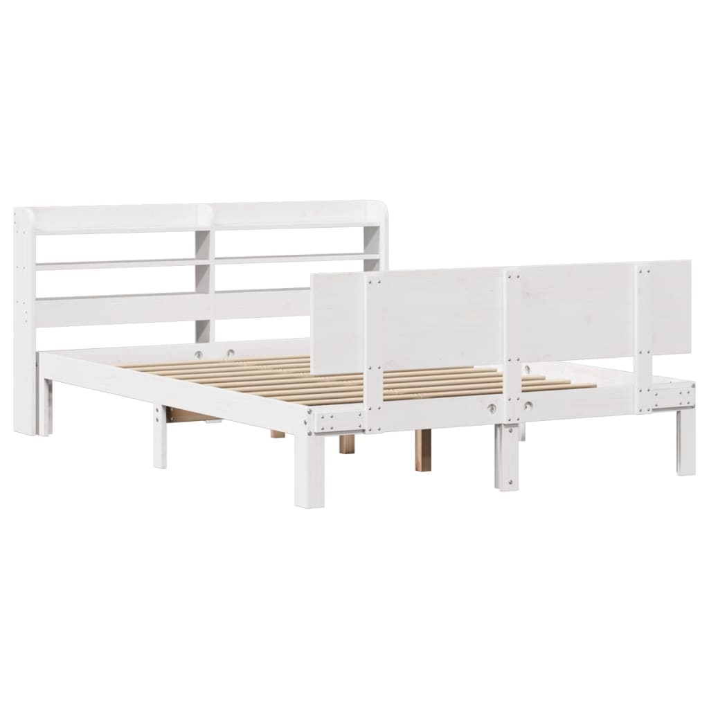 Cadre de lit avec tête de lit sans matelas blanc 140x190 cm - XIOS