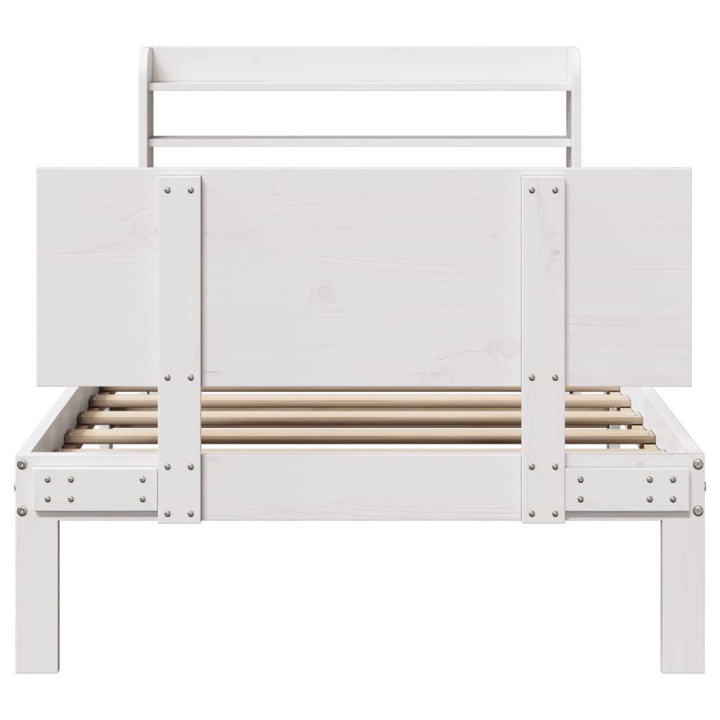Cadre de lit avec tête de lit sans matelas blanc 100x200 cm - XIOS
