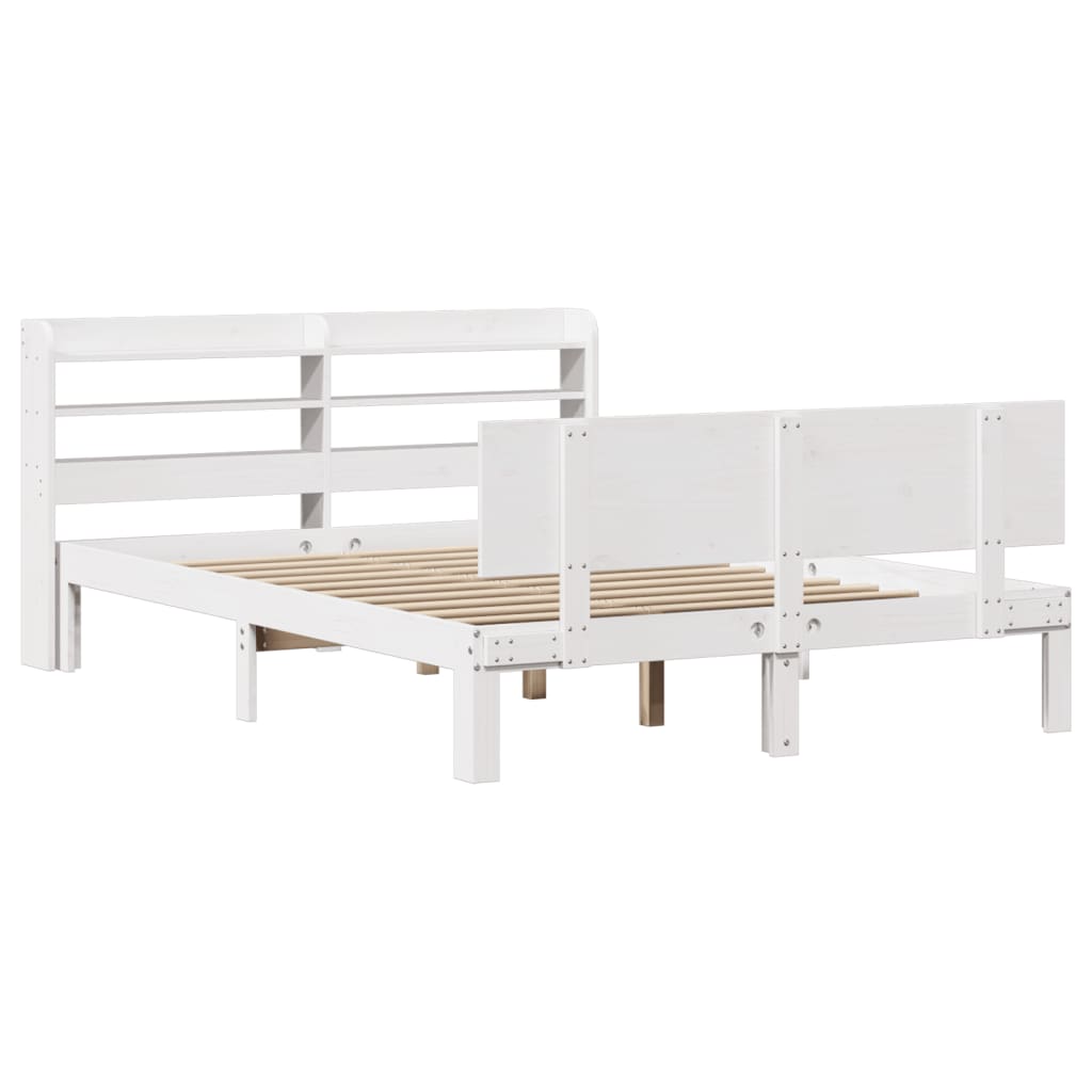 Cadre de lit avec tête de lit sans matelas blanc 150x200 cm - XIOS