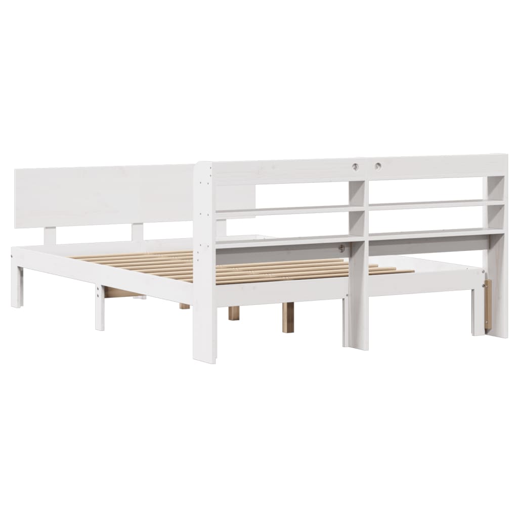 Cadre de lit avec tête de lit sans matelas blanc 150x200 cm - XIOS