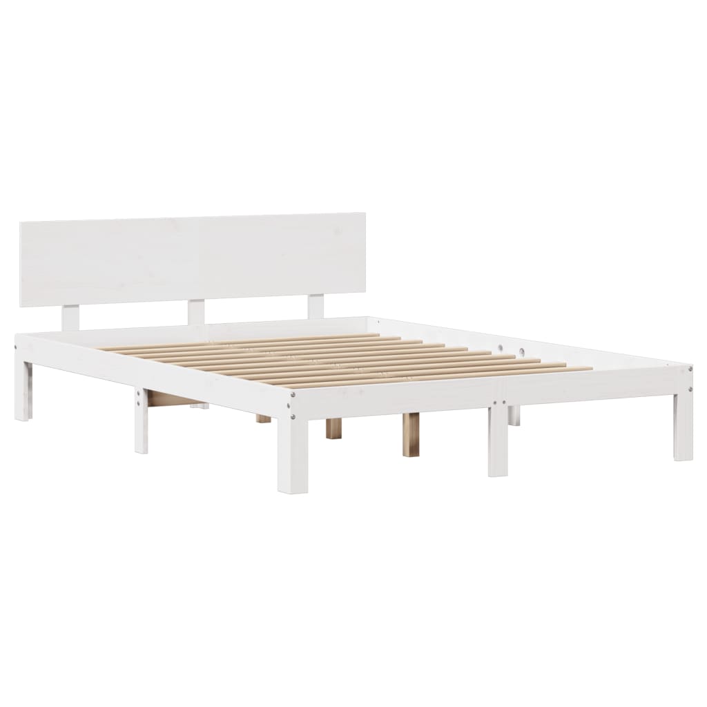 Cadre de lit avec tête de lit sans matelas blanc 150x200 cm - XIOS