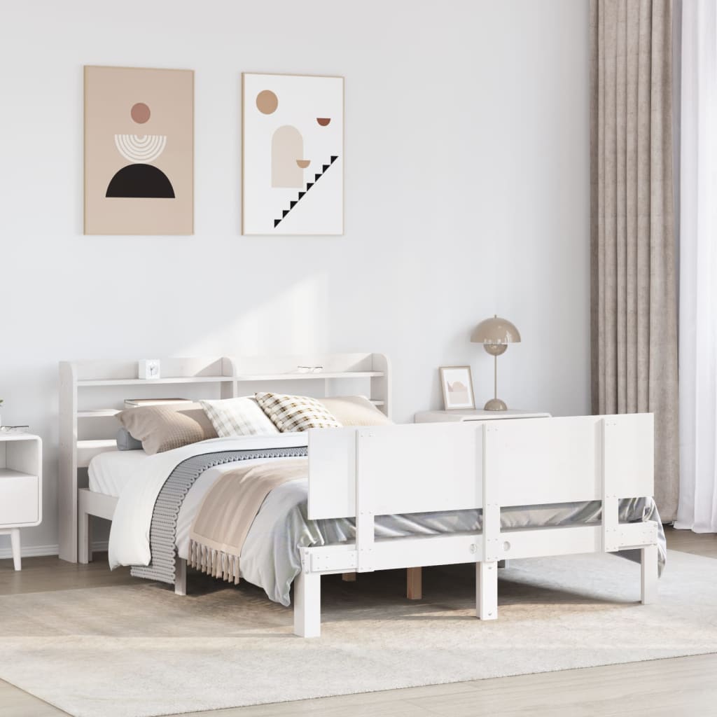 Cadre de lit avec tête de lit sans matelas blanc 150x200 cm - XIOS