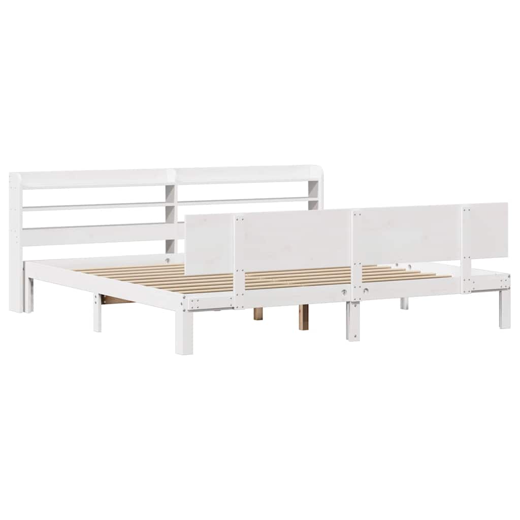 Cadre de lit avec tête de lit sans matelas blanc 180x200 cm - XIOS