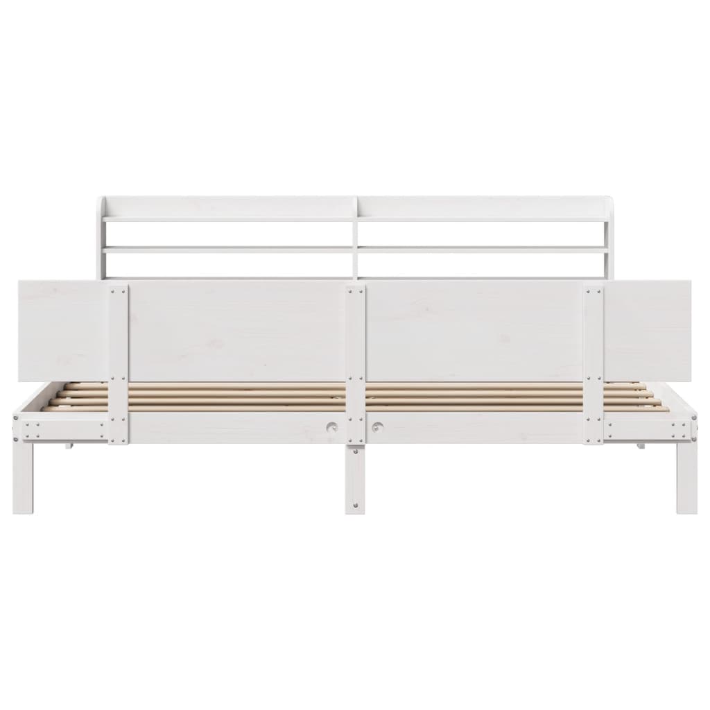 Cadre de lit avec tête de lit sans matelas blanc 180x200 cm - XIOS