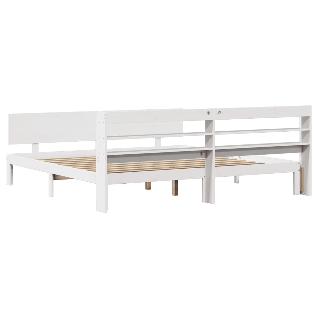 Cadre de lit avec tête de lit sans matelas blanc 180x200 cm - XIOS