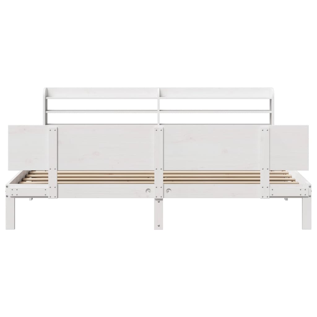 Cadre de lit avec tête de lit sans matelas blanc 200x200 cm - XIOS