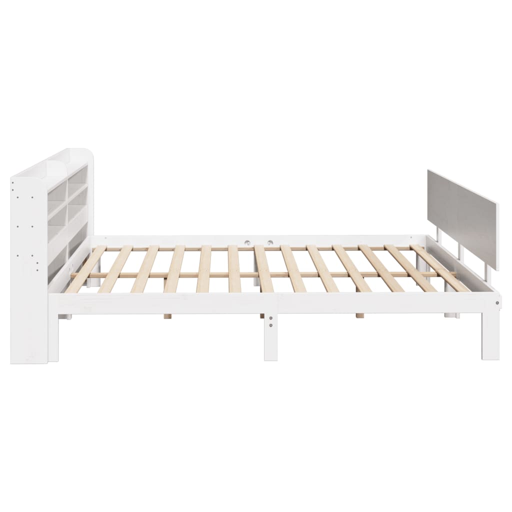 Cadre de lit avec tête de lit sans matelas blanc 200x200 cm - XIOS