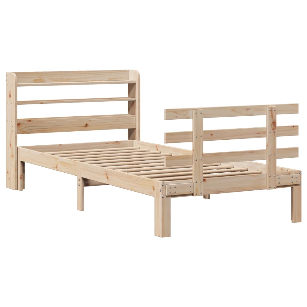Cadre de lit avec tête de lit sans matelas 75x190 cm - XIOS