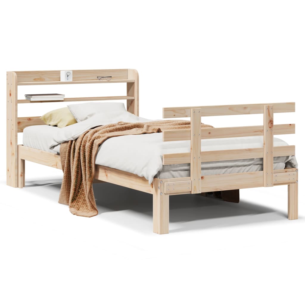Cadre de lit avec tête de lit sans matelas 75x190 cm - XIOS