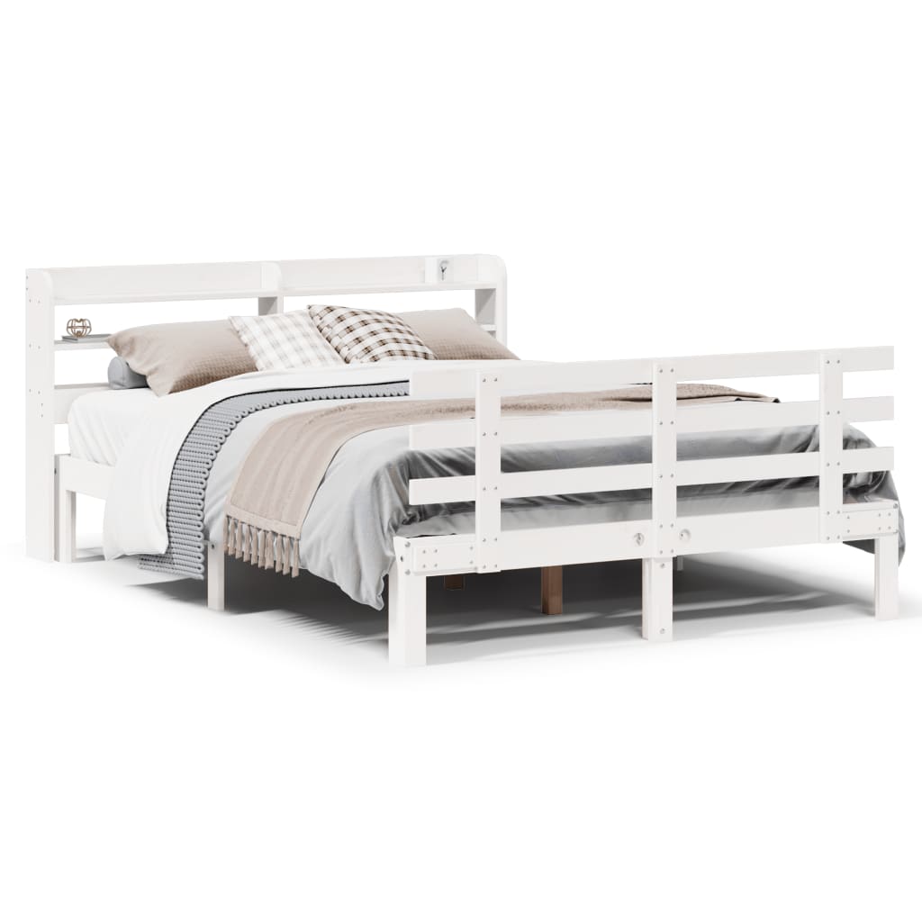 Cadre de lit avec tête de lit sans matelas blanc 120x190 cm - XIOS