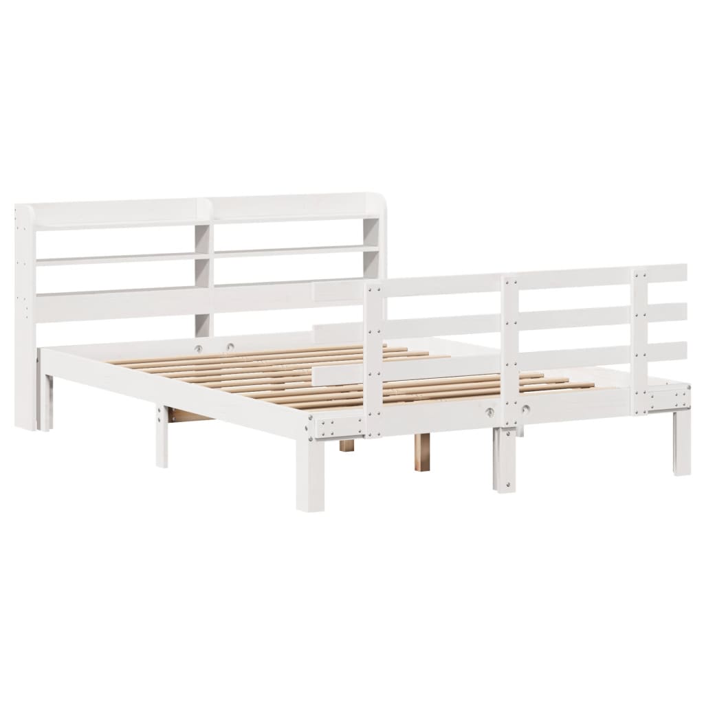 Cadre de lit avec tête de lit sans matelas blanc 120x190 cm - XIOS