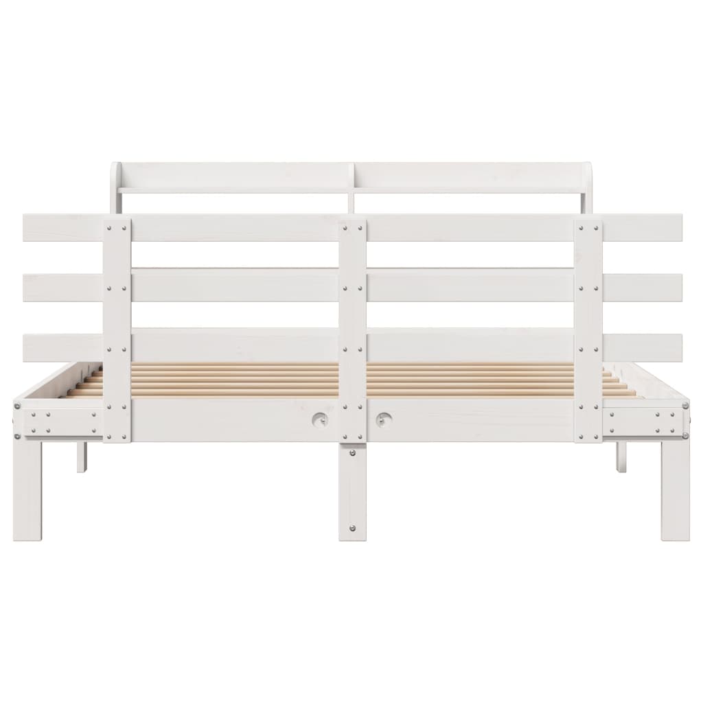 Cadre de lit avec tête de lit sans matelas blanc 120x190 cm - XIOS