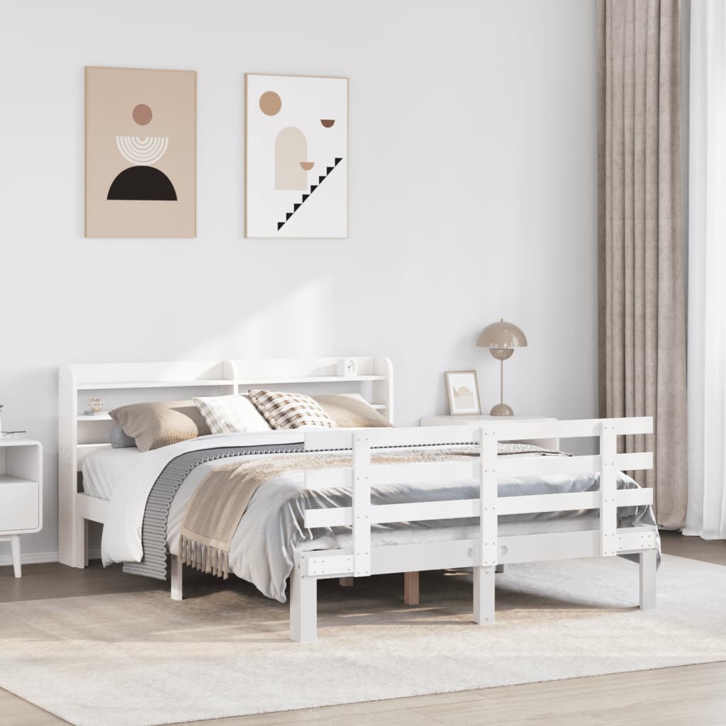 Cadre de lit avec tête de lit sans matelas blanc 120x190 cm - XIOS