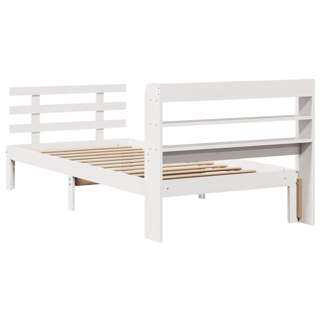 Cadre de lit avec tête de lit sans matelas blanc 100x200 cm - XIOS
