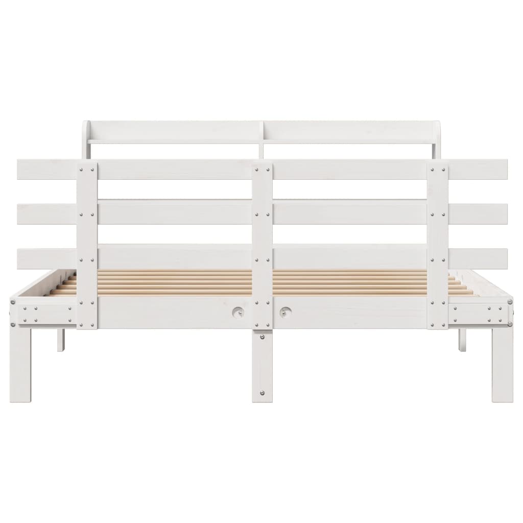 Cadre de lit avec tête de lit sans matelas blanc 140x200 cm - XIOS