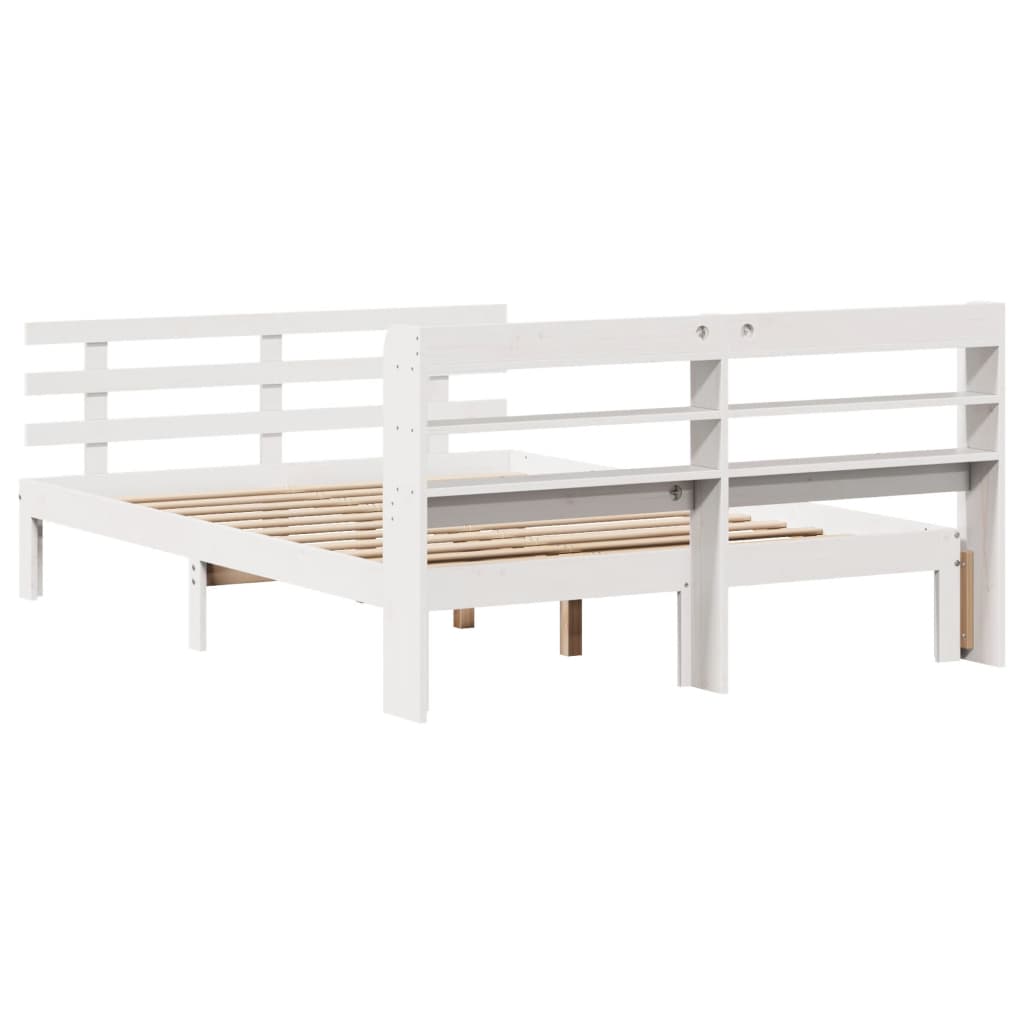 Cadre de lit avec tête de lit sans matelas blanc 160x200 cm - XIOS