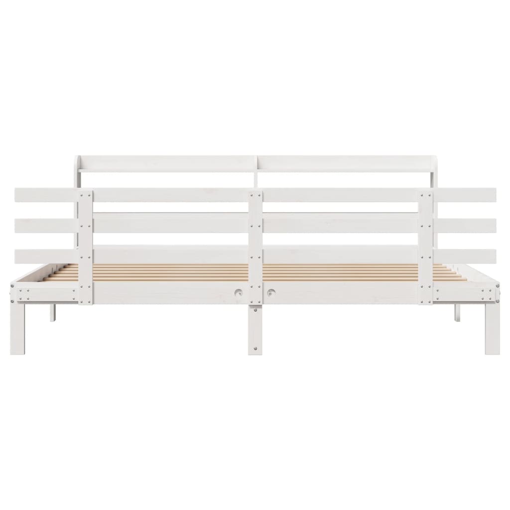 Cadre de lit avec tête de lit sans matelas blanc 180x200 cm - XIOS