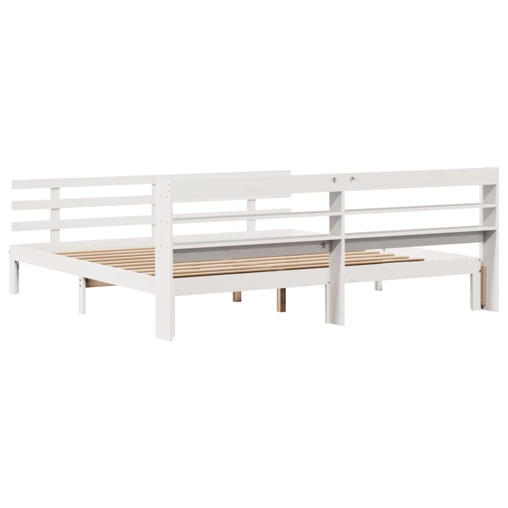 Cadre de lit avec tête de lit sans matelas blanc 180x200 cm - XIOS