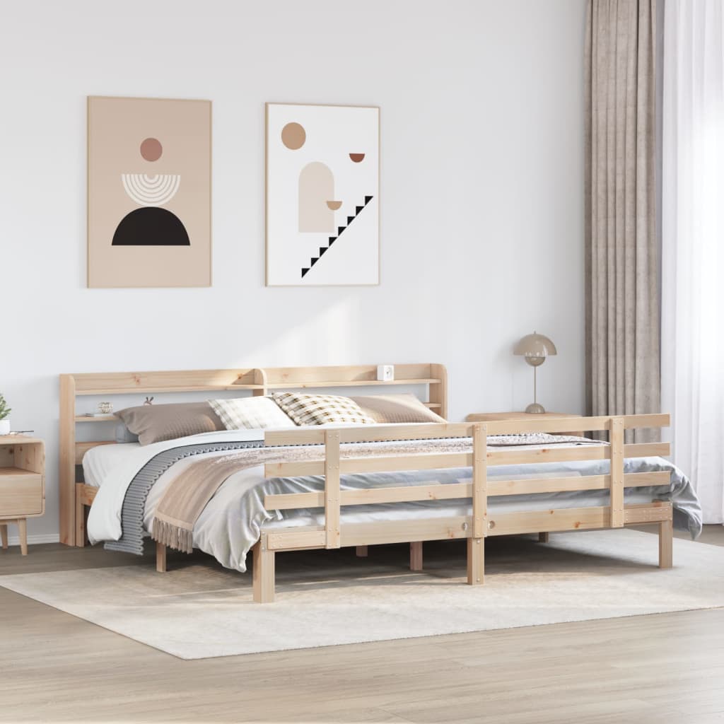 Cadre de lit avec tête de lit sans matelas 200x200 cm - XIOS