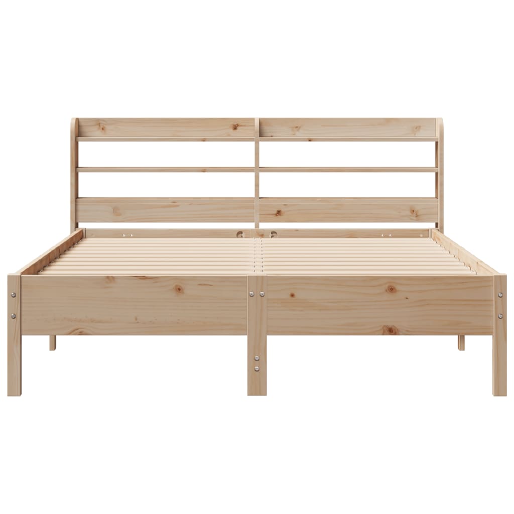 Cadre de lit sans matelas 140x200 cm bois massif de pin - XIOS