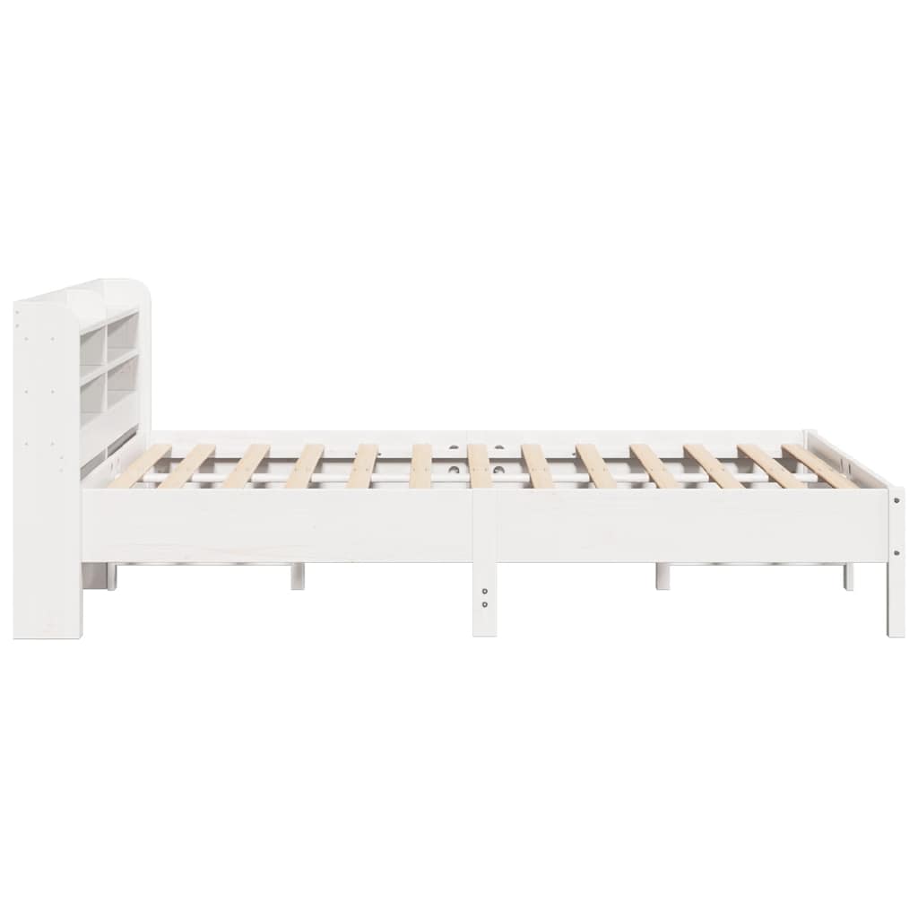 Cadre de lit sans matelas blanc 140x200 cm bois de pin massif - XIOS