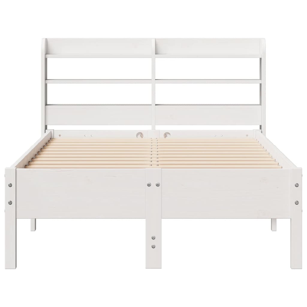 Cadre de lit sans matelas blanc 120x200 cm bois de pin massif - XIOS