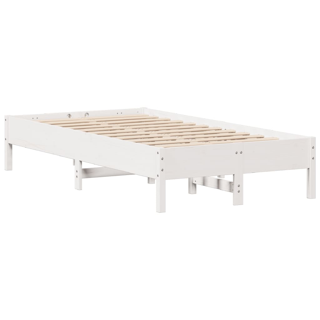 Cadre de lit sans matelas blanc 120x200 cm bois de pin massif - XIOS